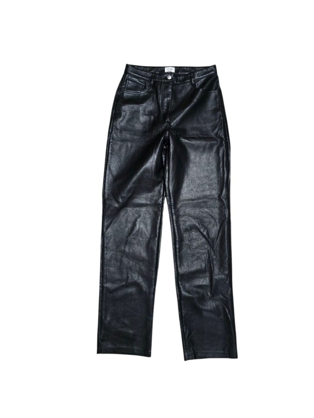 Aritzia Wilfred Black The Melina Vegan Faux Leather Cropped High Rise Pants 8